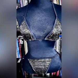 Chic Black and Silver Women's bikini Set